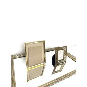 Set of Two Vintage Gold Metal Frames, Small Gold Filigree Frame